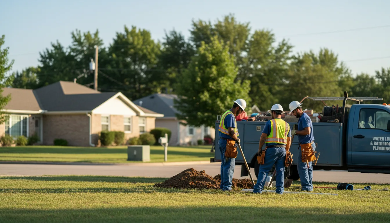 Residential water line and bathroom plumbing service in Minneapolis, KS
